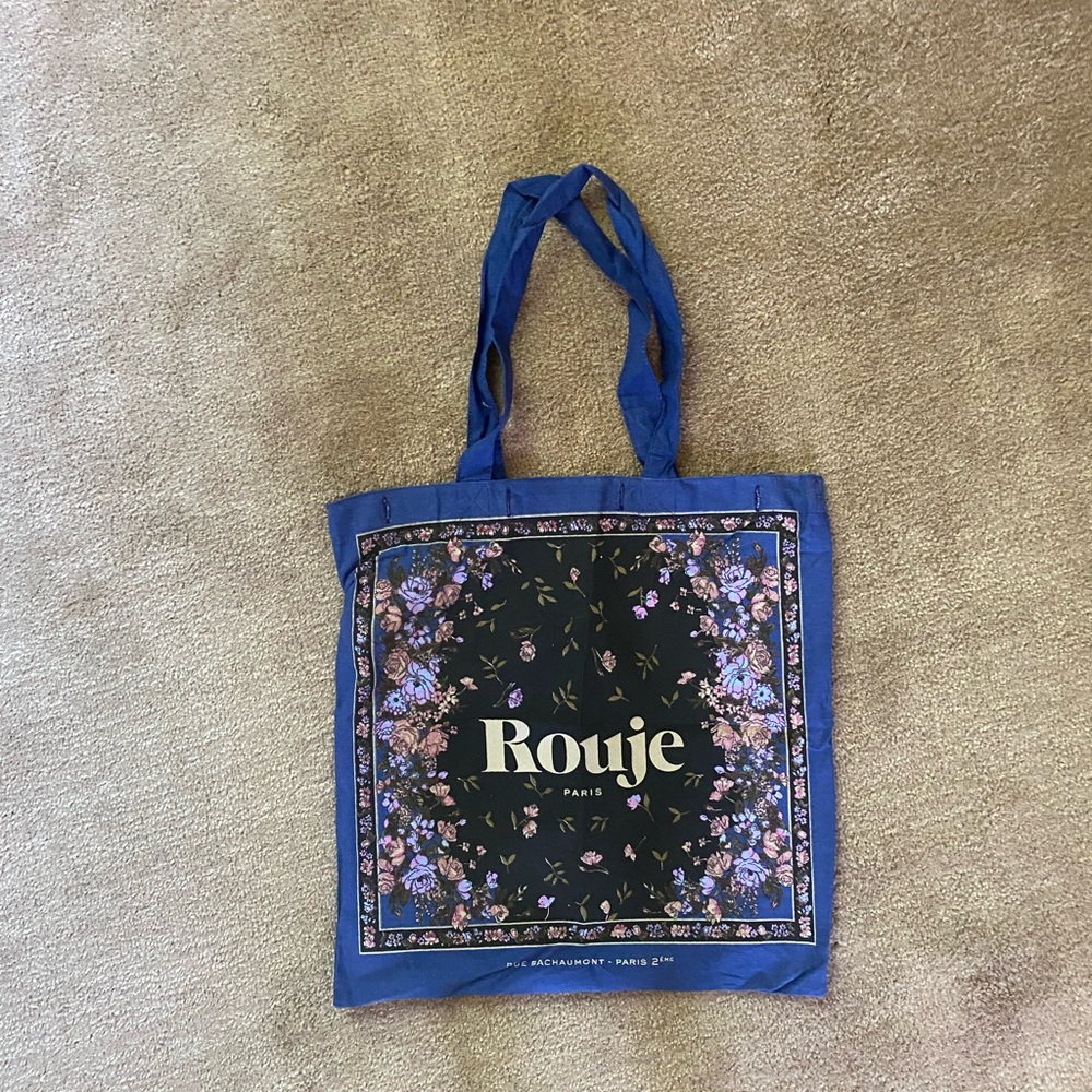 Rouje Blue Floral Handkerchief Tote Bag